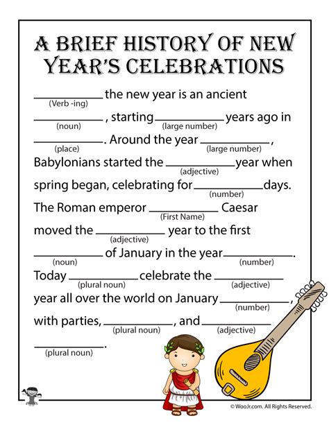 New Year S Mad Libs Printable